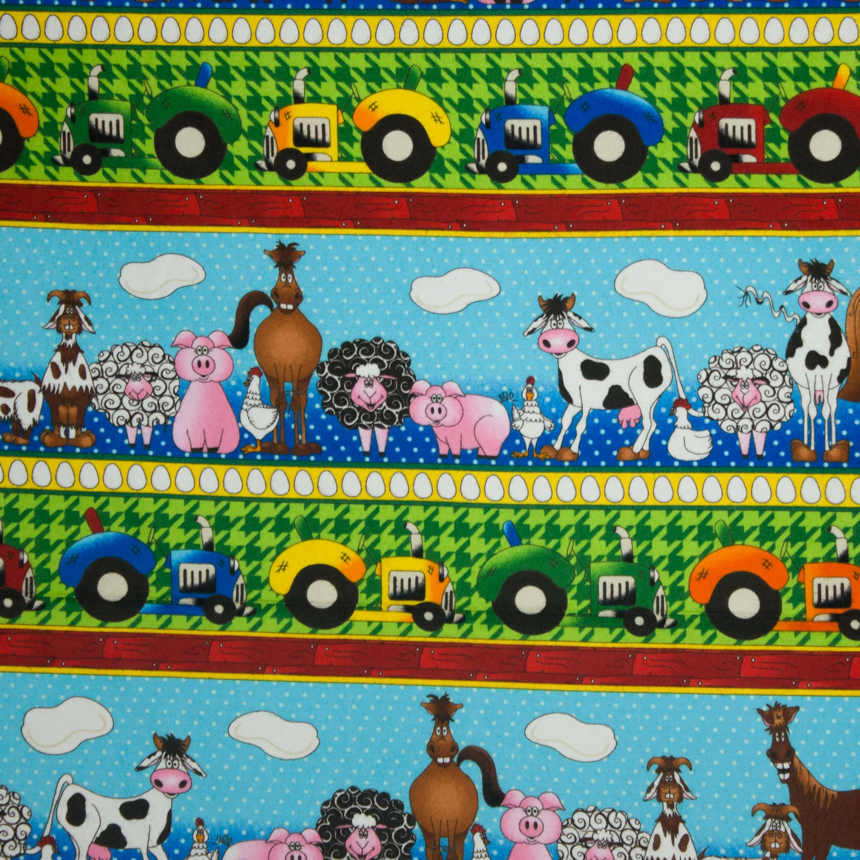 Flanel met boerderij figuren